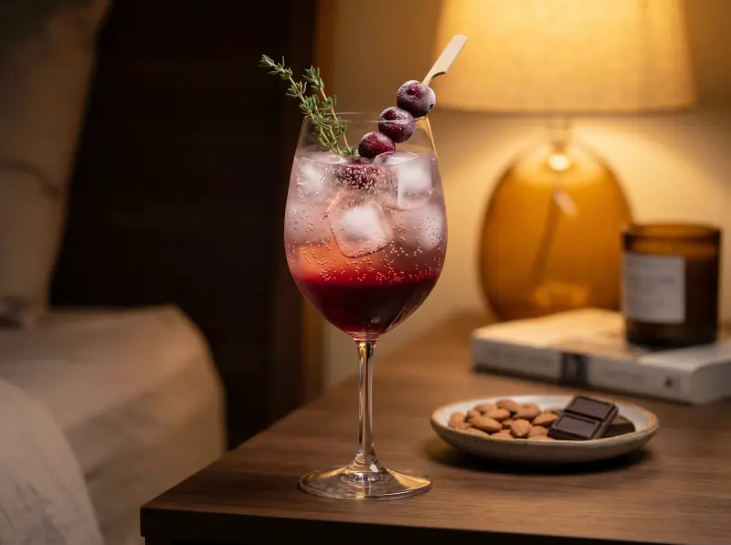 Sleepy Girl Mocktail (Tart Cherry, Magnesium, and Sparkling Water Bedtime Drink)