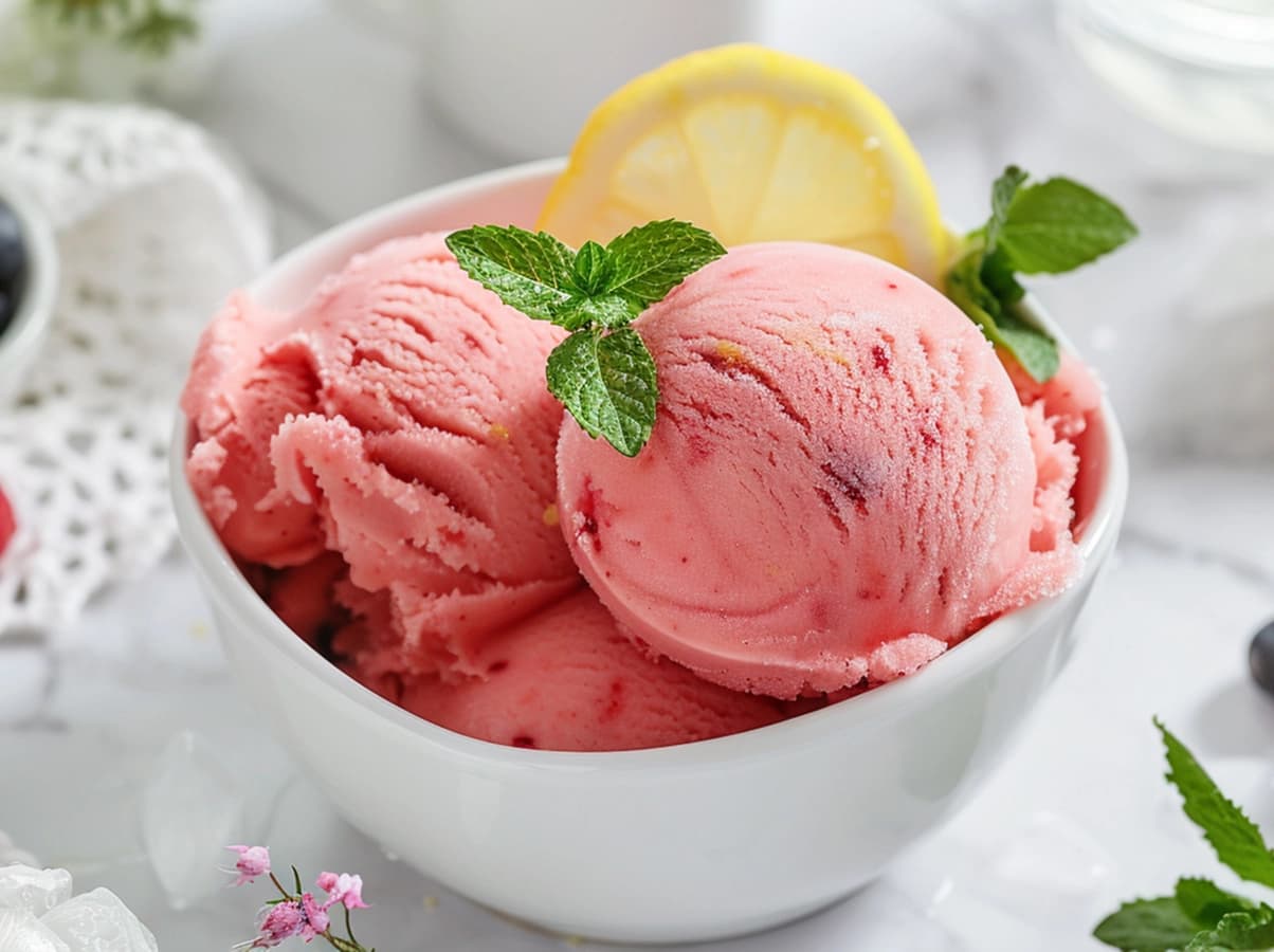 Sorbet with fruit, lemon and sugar — France recipe