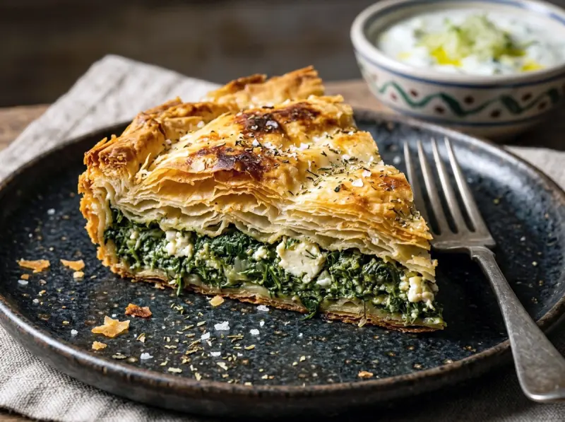 Spanakopita with spinach, feta and phyllo pastry — Greece recipe