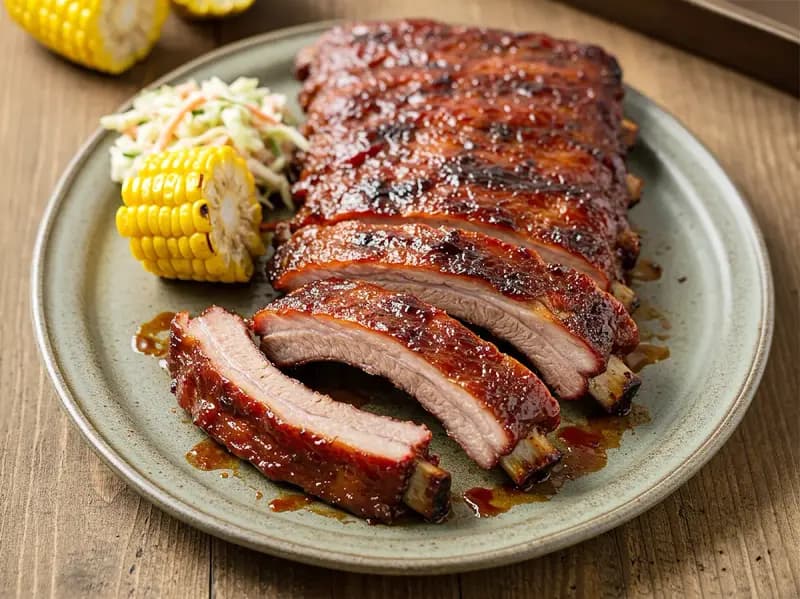 Spare Ribs with pork ribs, brown sugar and ketchup — USA recipe