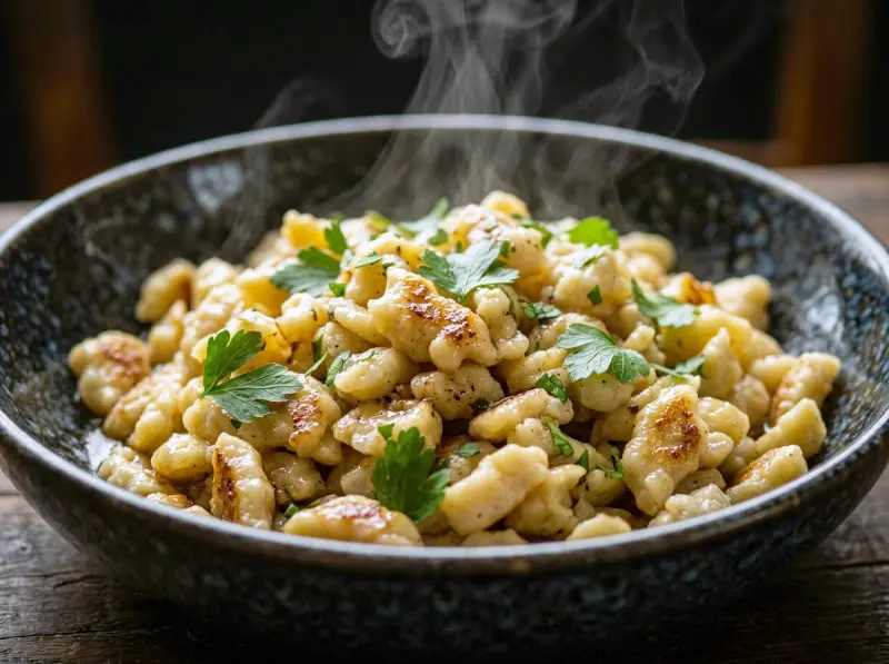 Spätzle with plain flour, eggs and butter — Germany recipe