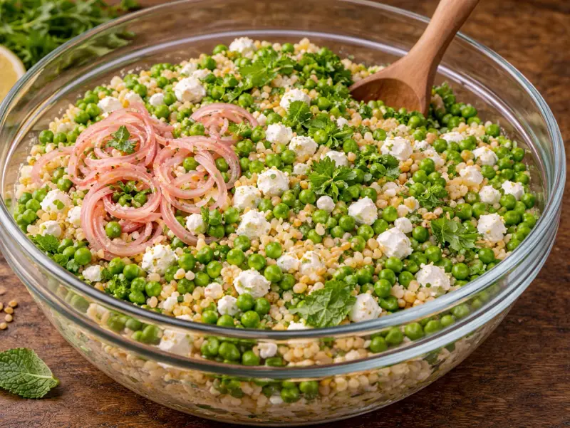 Insalata Primaverile di Couscous con Piselli e Feta — step 4