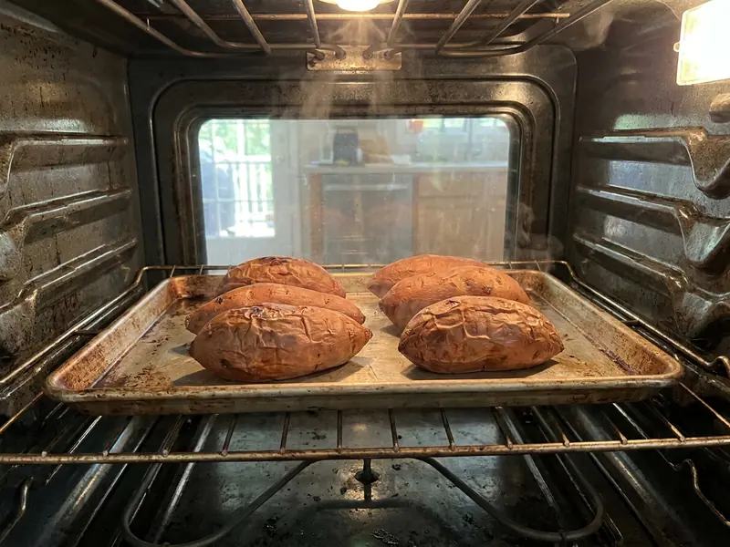 Sformato di patate dolci con crumble di noci pecan — step 1