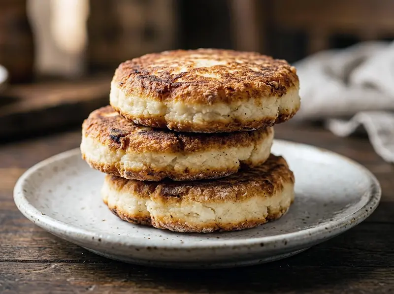 Syrniki (Cottage Cheese Pancakes) with cottage cheese, eggs and flour — Russia recipe