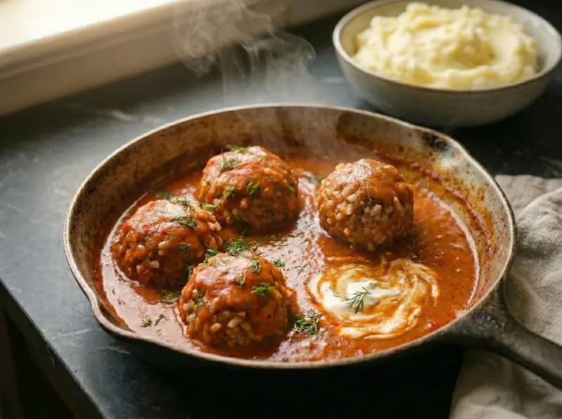 Tefteli (Russian Meatballs with Rice)