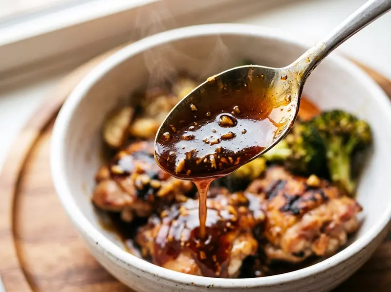 Teriyaki Sauce with soy sauce, mirin and sake — Japan recipe