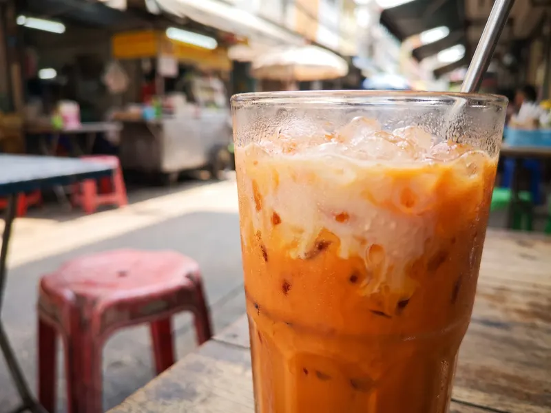 Thai Iced Tea (Cha Yen) with Thai tea mix, sweetened condensed milk and evaporated milk — Thailand recipe