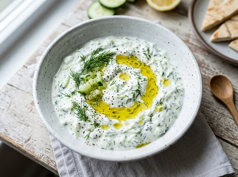 Tzatziki with yogurt, cucumber and dill — Greece recipe