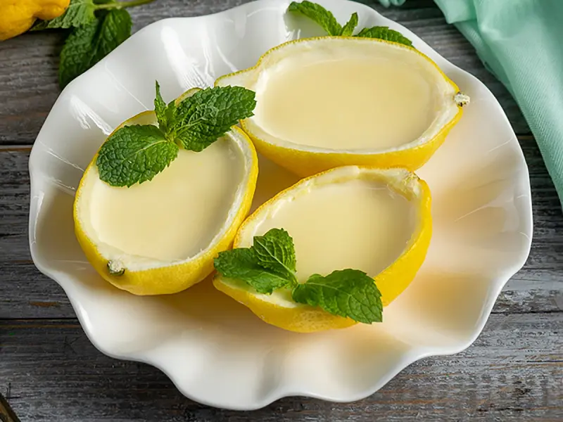 Vanilla Lemon Cream Dessert with cream, lemon and sugar — France recipe