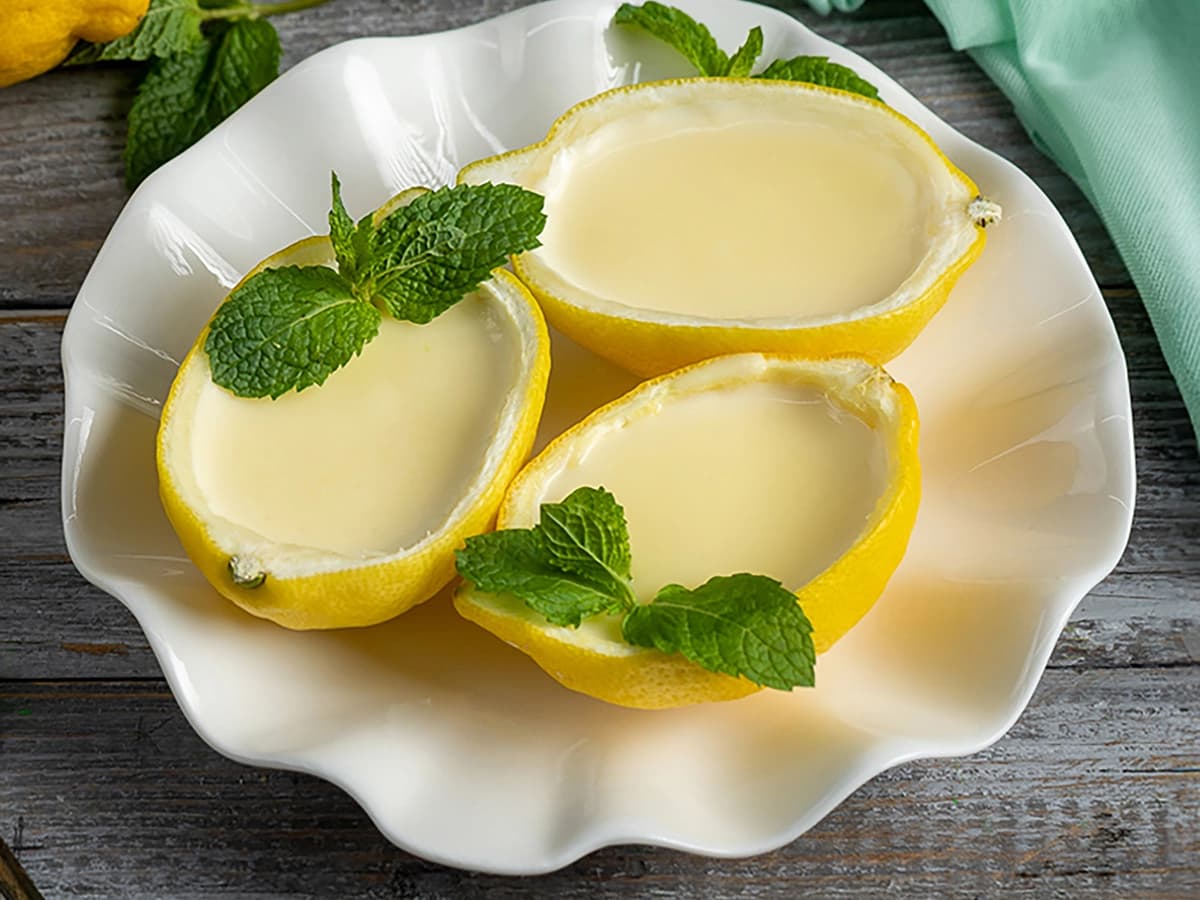 Vanilla Lemon Cream Dessert with cream, lemon and lemon zest — France recipe
