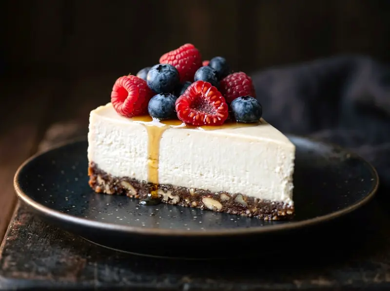 Vegan Cheesecake with cashews, coconut cream and lemon juice — USA recipe