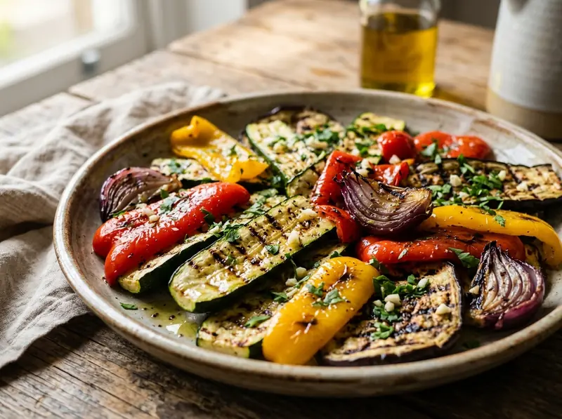 Verdure alla Griglia (Italian Grilled Vegetables) with eggplant, zucchini and bell peppers — Italy recipe