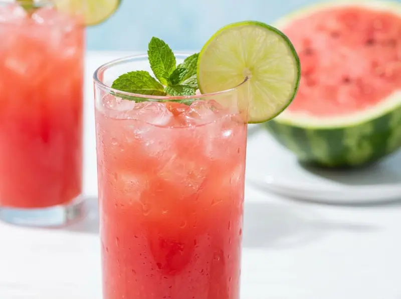 Watermelon Agua Fresca with watermelon, lime and sugar — Mexico recipe