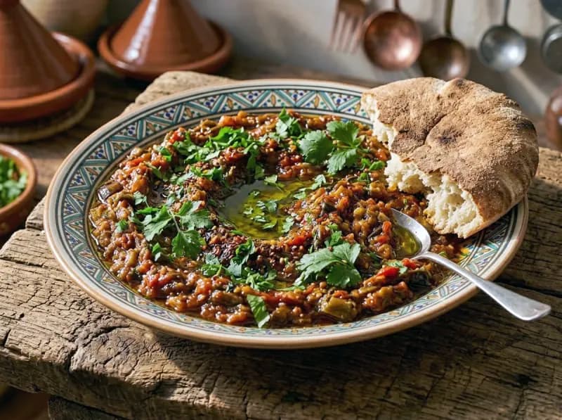 Zaalouk with eggplant, tomato and garlic — Morocco recipe